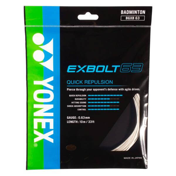 YONEX Exbolt 63 Blanc 10m - 0,63 mm - Bash Badminton-Shop