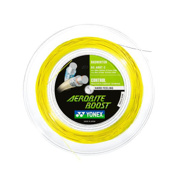 Yonex Aerobite Boost Grau/Gelb 200m - 0,72/0,61 mm Badminton Saite