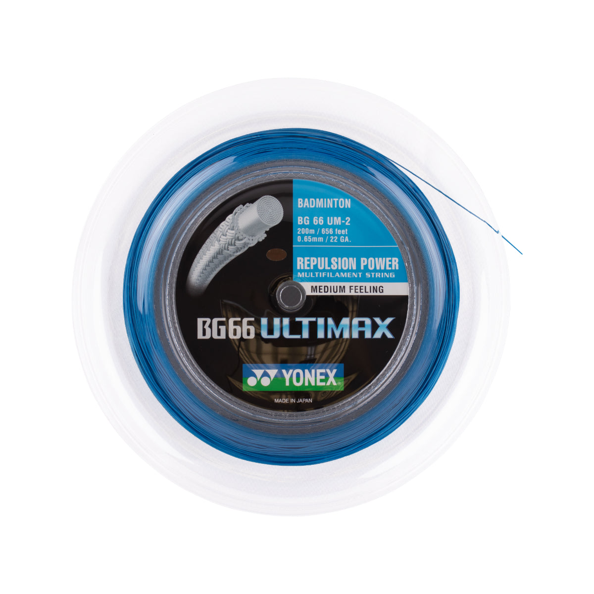 Yonex BG66 Ultimax 200m 0,65 mm cordage de badminton détail