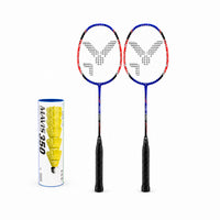 Badminton Garden Set – 2 Rackets & yellow Plastic Shuttlecocks