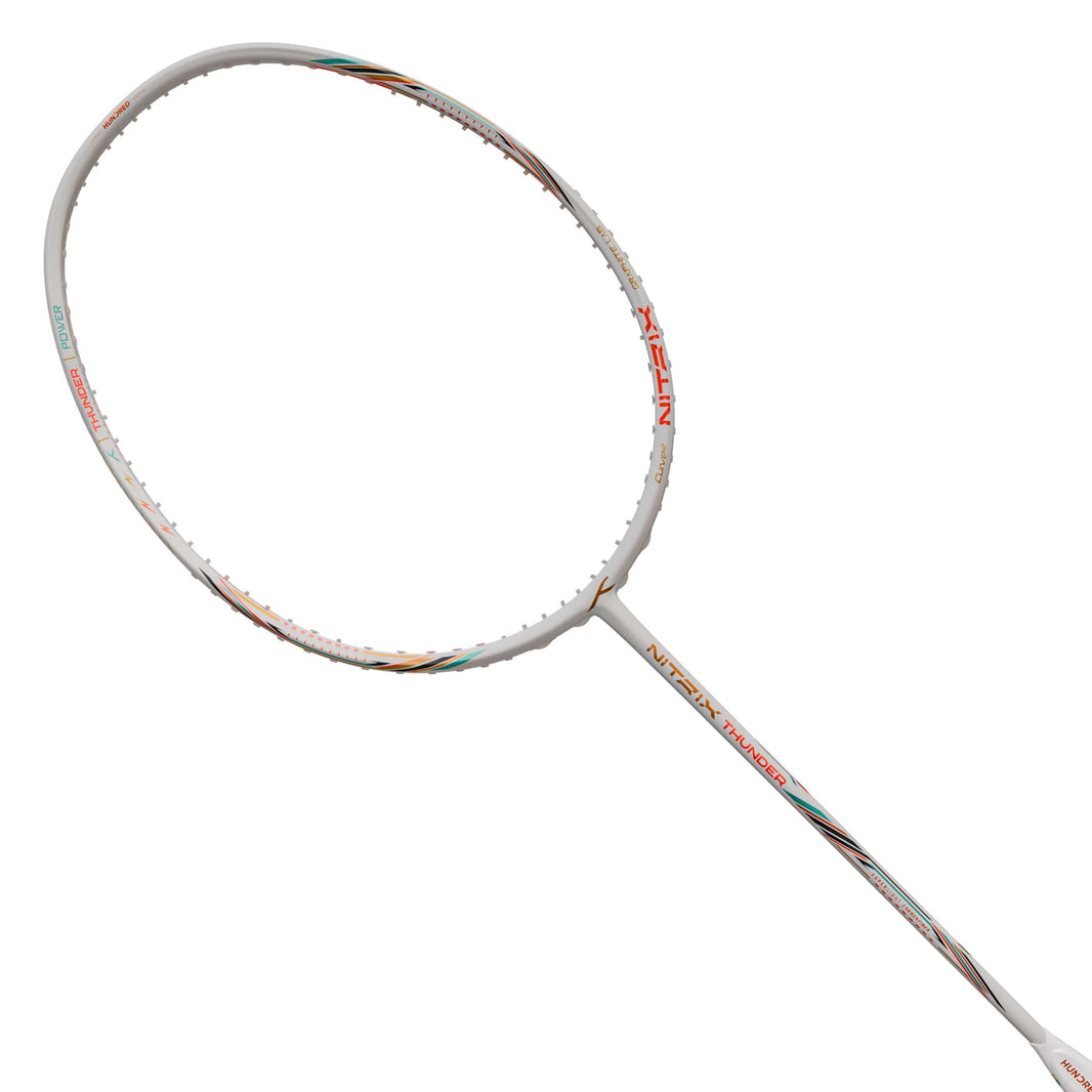 Hundred Nitrix Thunder 5U Badmintonschläger - Weiß/Orange