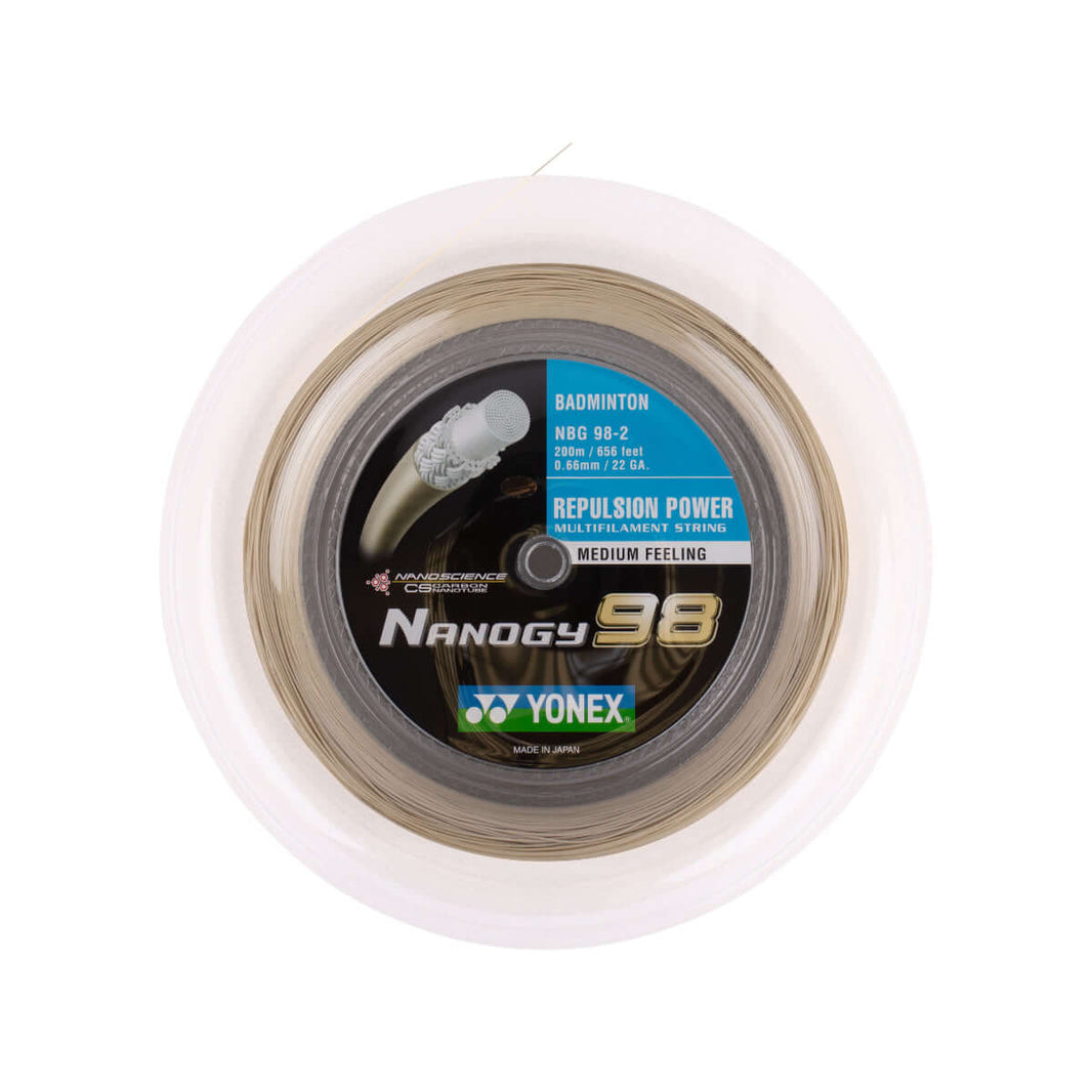 Yonex Nanogy 98 (NBG-98) 200m rouleau - 0,66 mm cordage de badminton