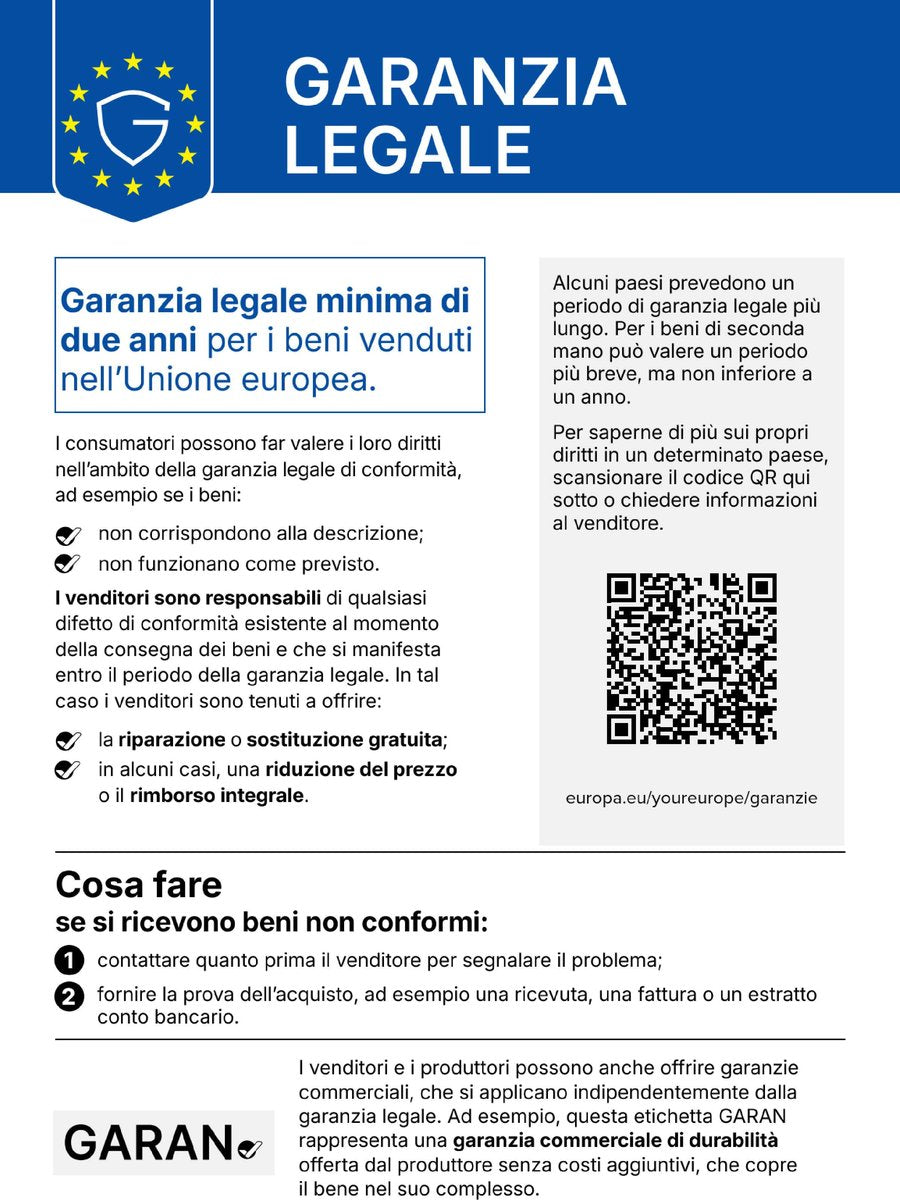 Avviso ufficiale dell’UE sulla garanzia legale