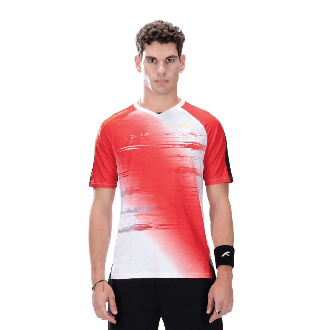Hundred Performance Badminton T-Shirt - Weiß/Rot