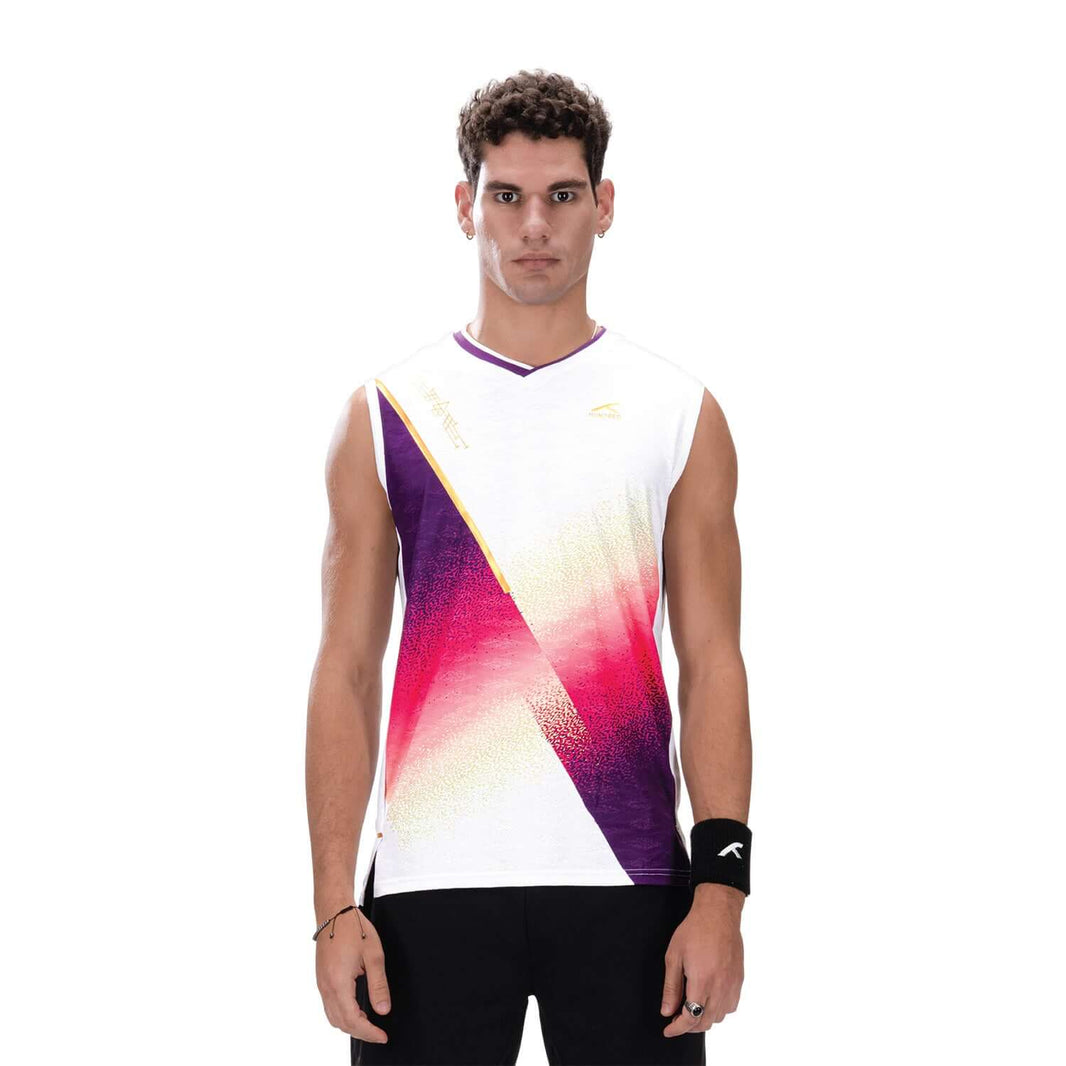 Hundred T-shirt da badminton senza maniche - Bianco/Viola