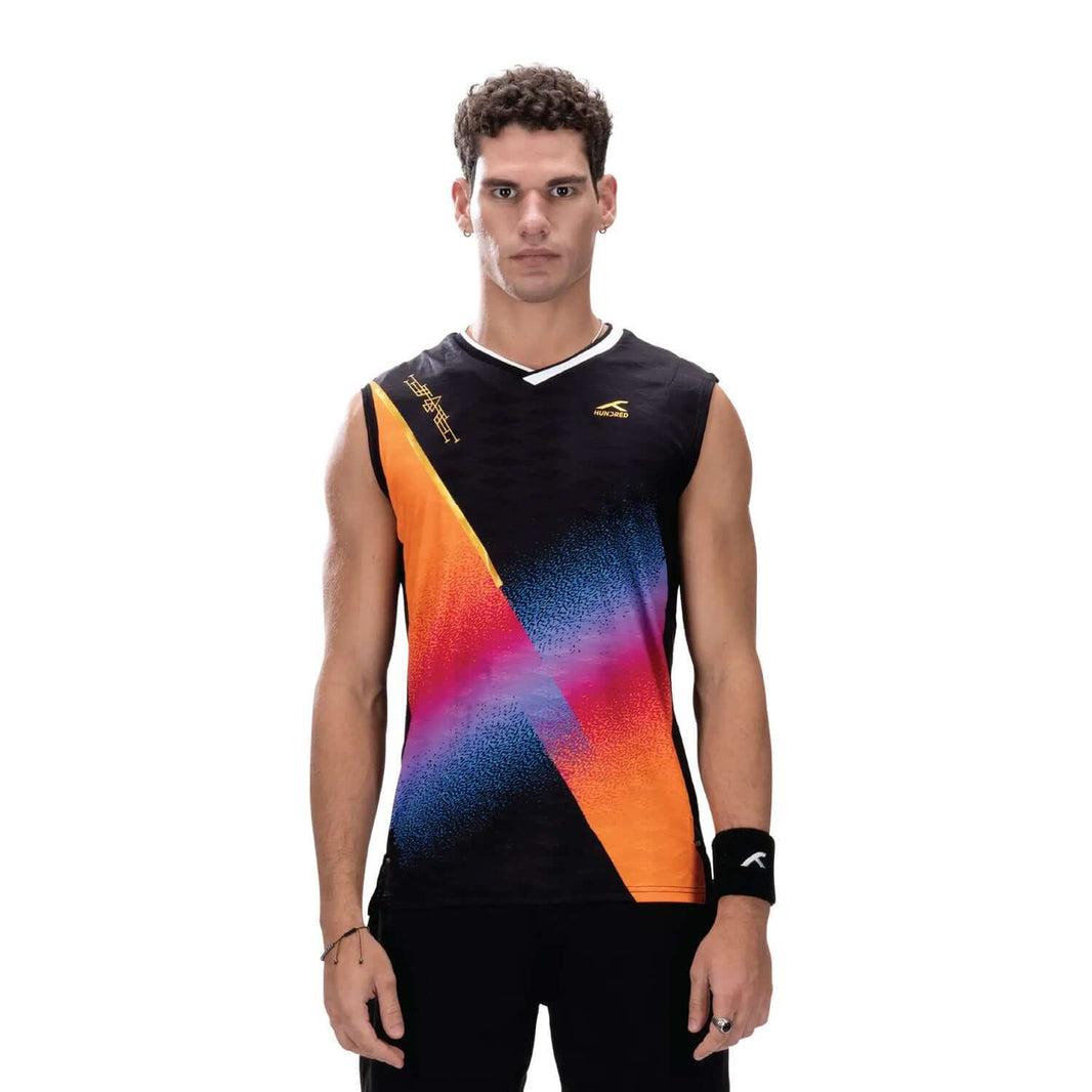 Hundred Badminton Ärmelloses T-Shirt - Schwarz/Multicolor