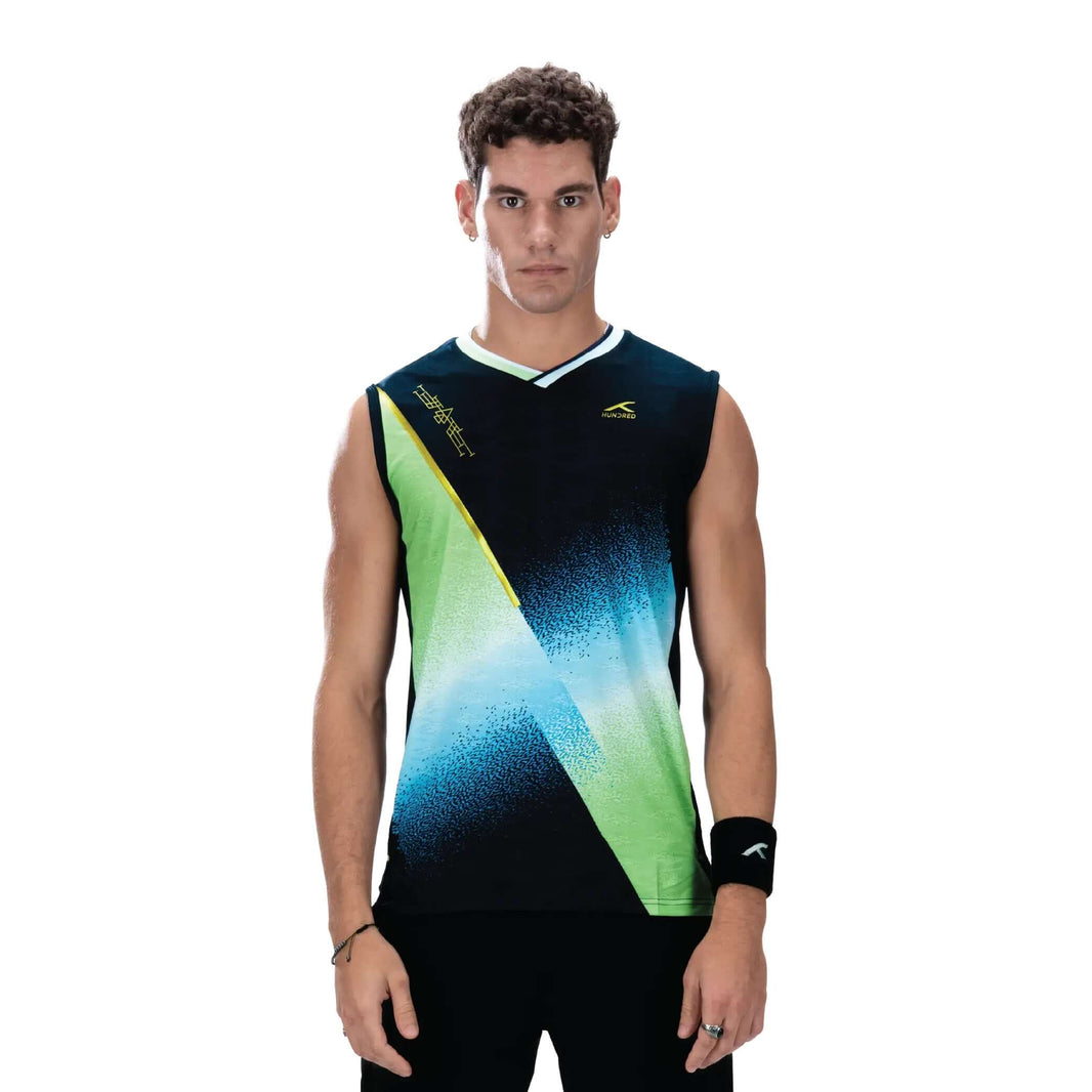 Hundred Badminton Ärmelloses T-Shirt - Marineblau/Grün