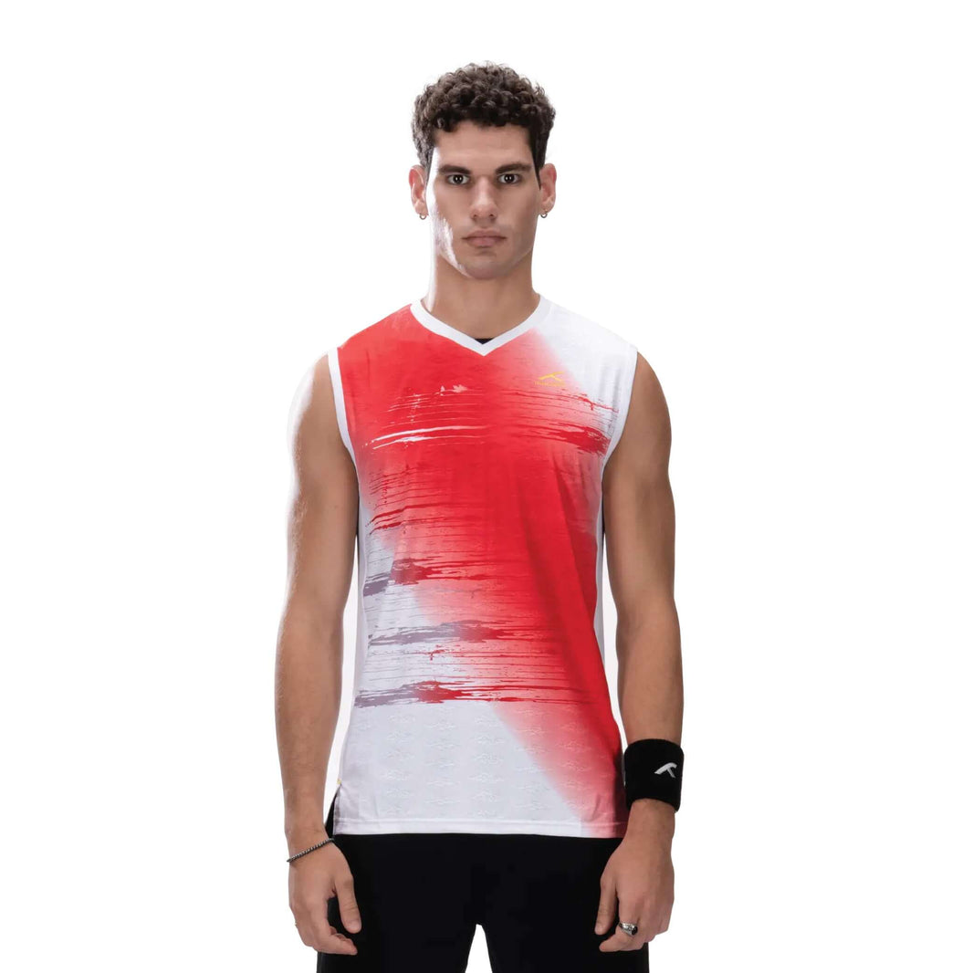 Hundred Badminton Ärmelloses T-Shirt - Weiß/Rot