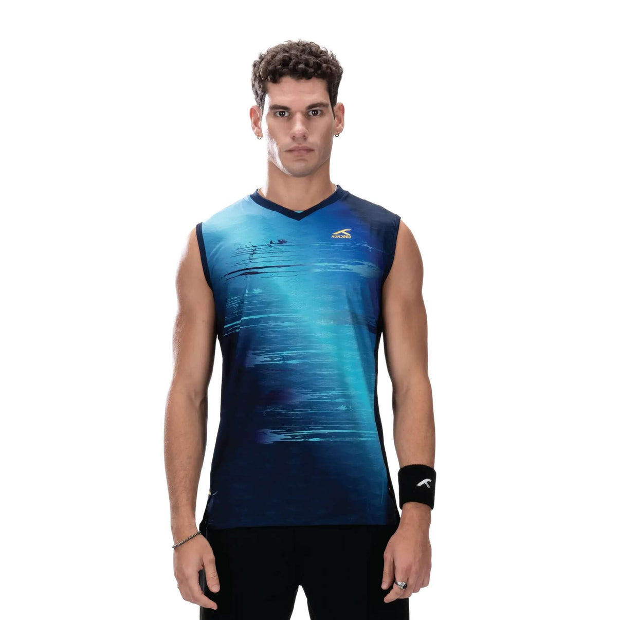 Hundred Badminton Ärmelloses T-Shirt - Marineblau/Türkis